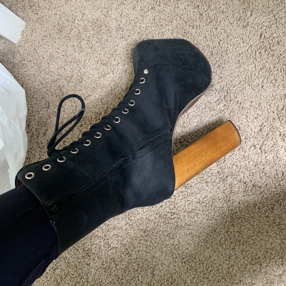 Jeffrey Campbell Black Tall High Lita Boots 8.5 - Picture 6 of 8